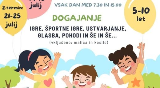 POČITNIŠKO VARSTVO za otroke v Občini Apače - 21. - 25. julij
