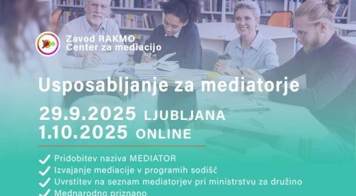 Postanite MEDIATOR! Usposabljanje z mednarodno priznanim nazivom