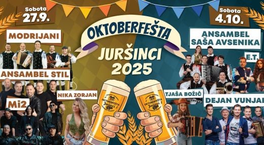 Oktoberfešta Juršinci 2025: E.T., Ansambel Saša Avsenika, Dejan Vunjak, Tjaša Božič
