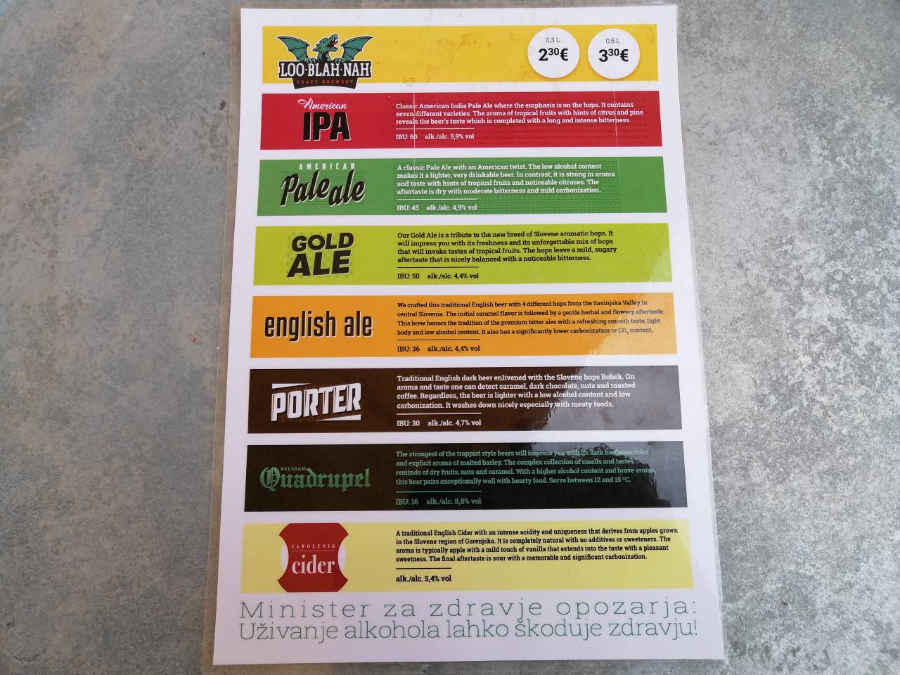 In se redna ponudba Loo-Blah-Nah kraft piv. 