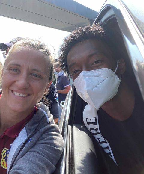 Mateja Zver in Juan Cuadrado.