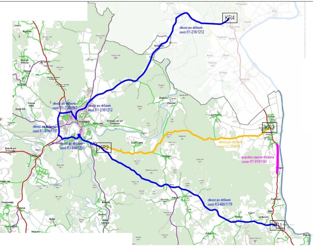 Obvoz Podzemelj-Dolenjci