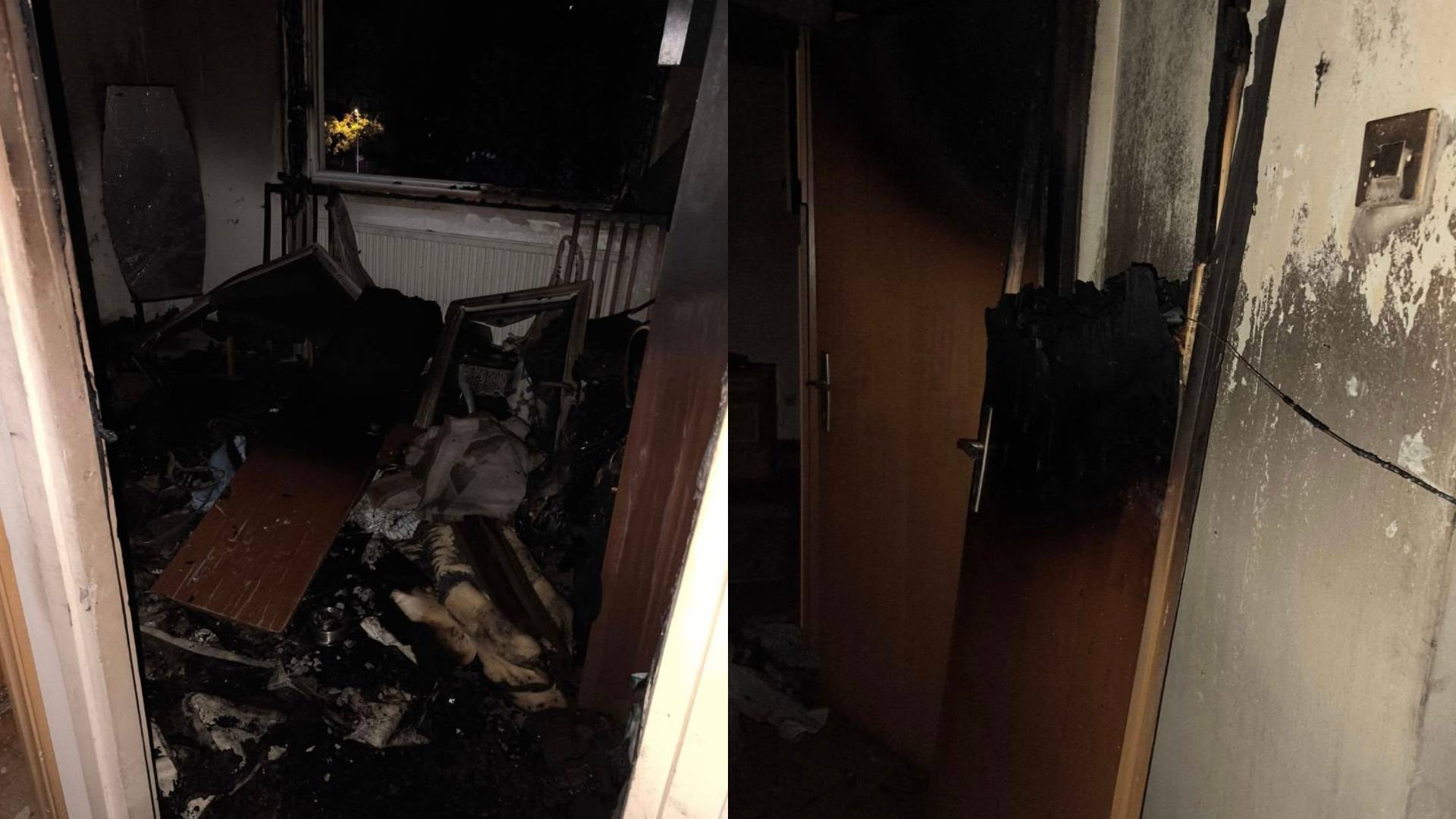 FOTO: Nočni požar v Mariboru, gasilci rešili žensko iz gorečega stanovanja