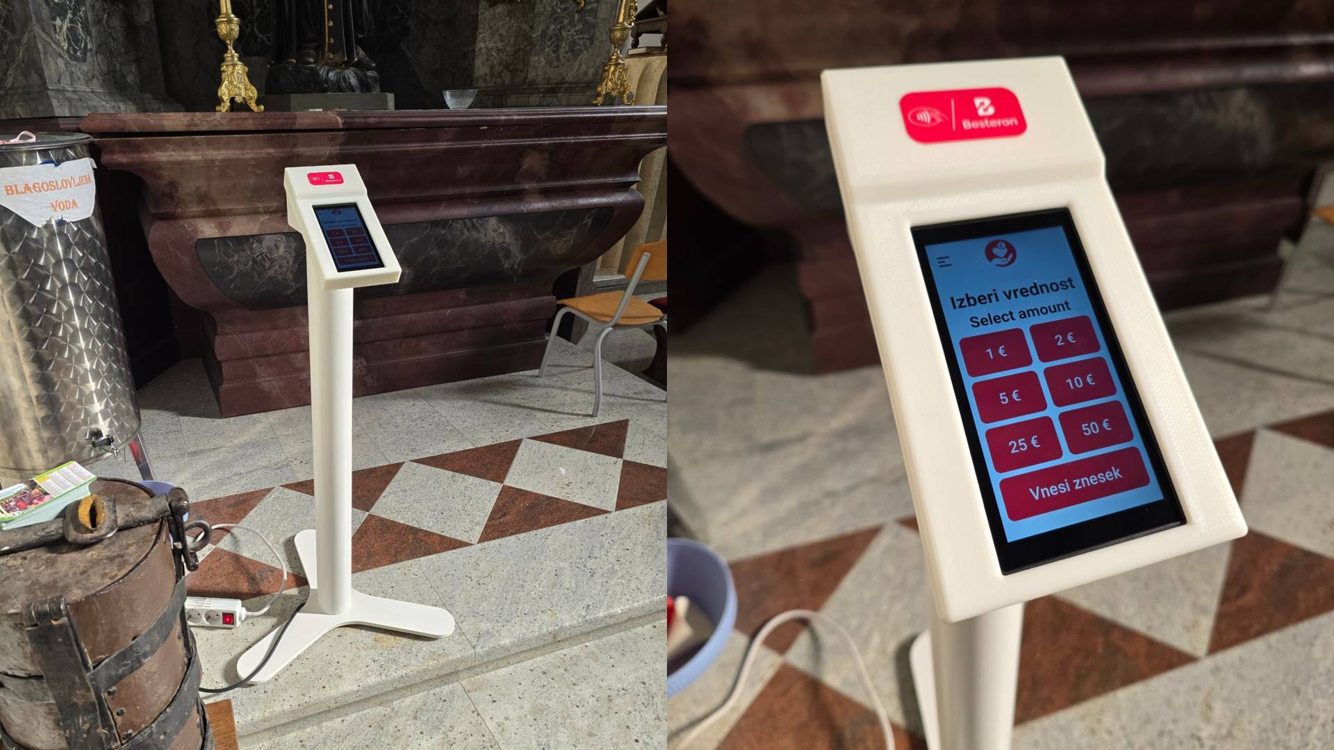 Štajerska župnija uvedla brezstično darovanje v cerkvi