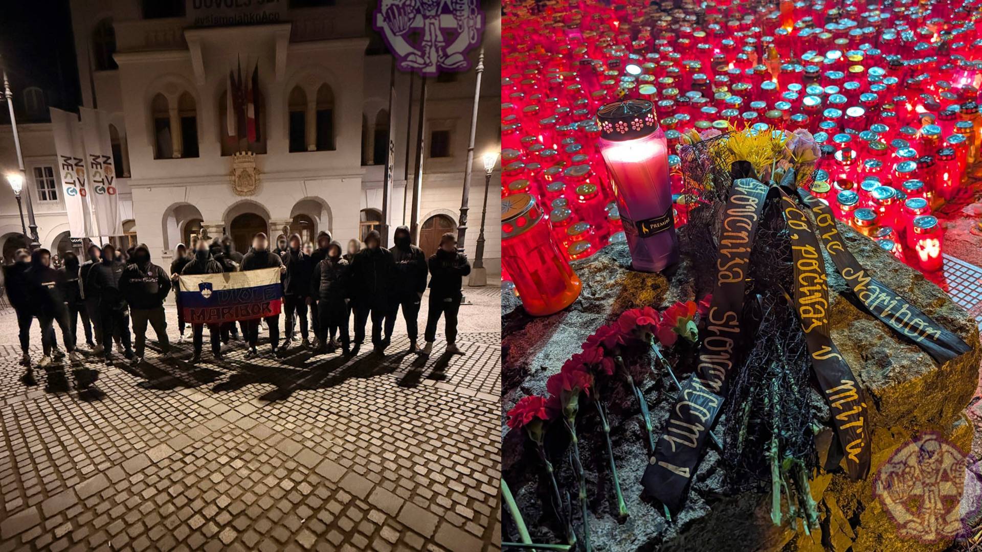 Viole pred tekmo v Grosuplju obiskale Novo mesto: Prižgale sveče za Aleša Šutarja