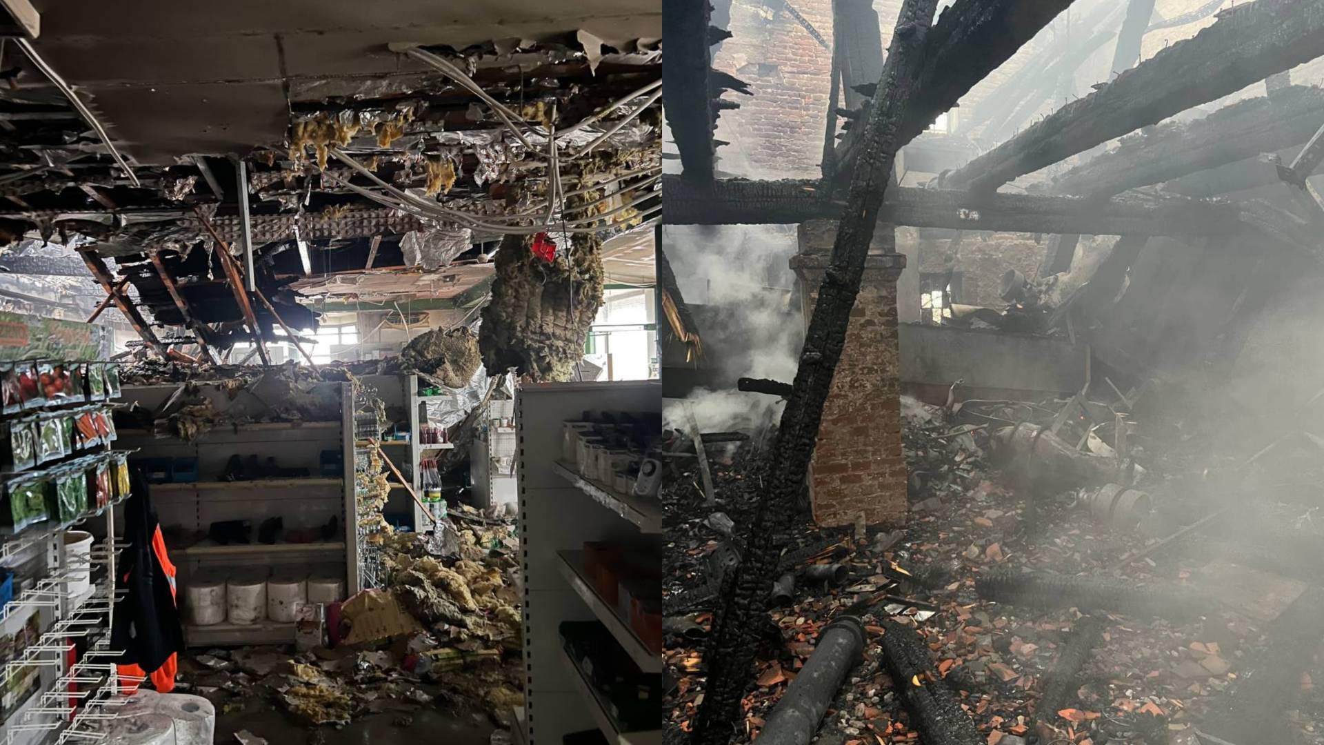 FOTO: Tako je videti notranjost uničene trgovine Sloga, škoda po prvih ocenah polmilijonska