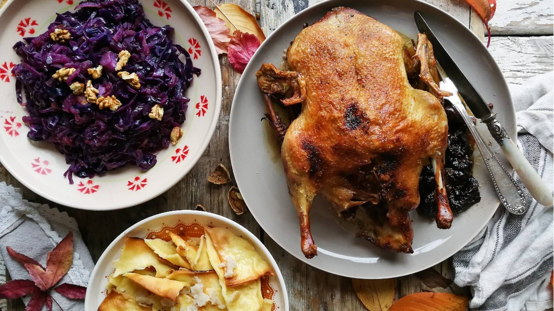 Račka, mlinci in jabolka za prave gurmane