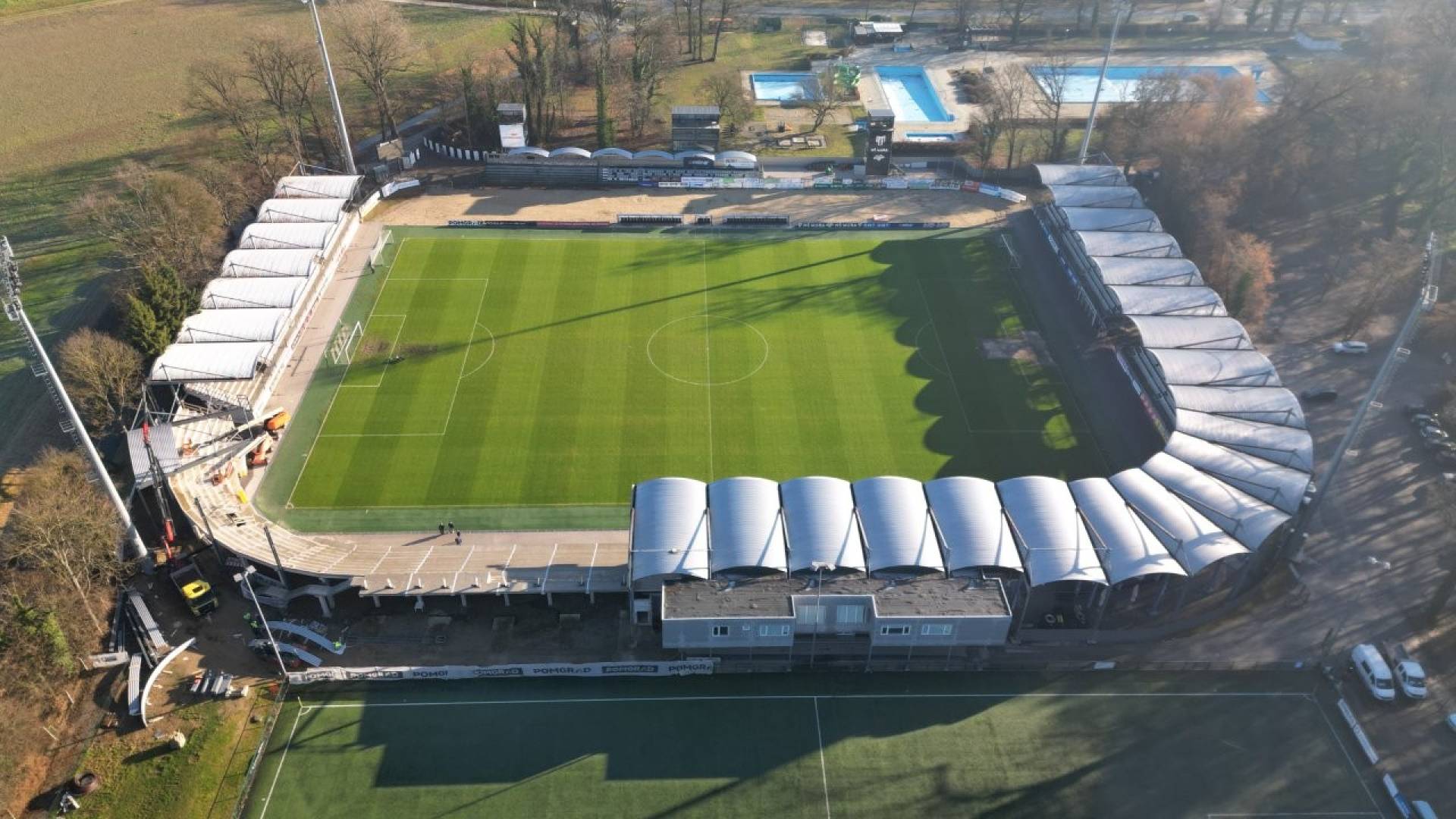 Dograditev zahodne tribune na Fazaneriji se bliža koncu