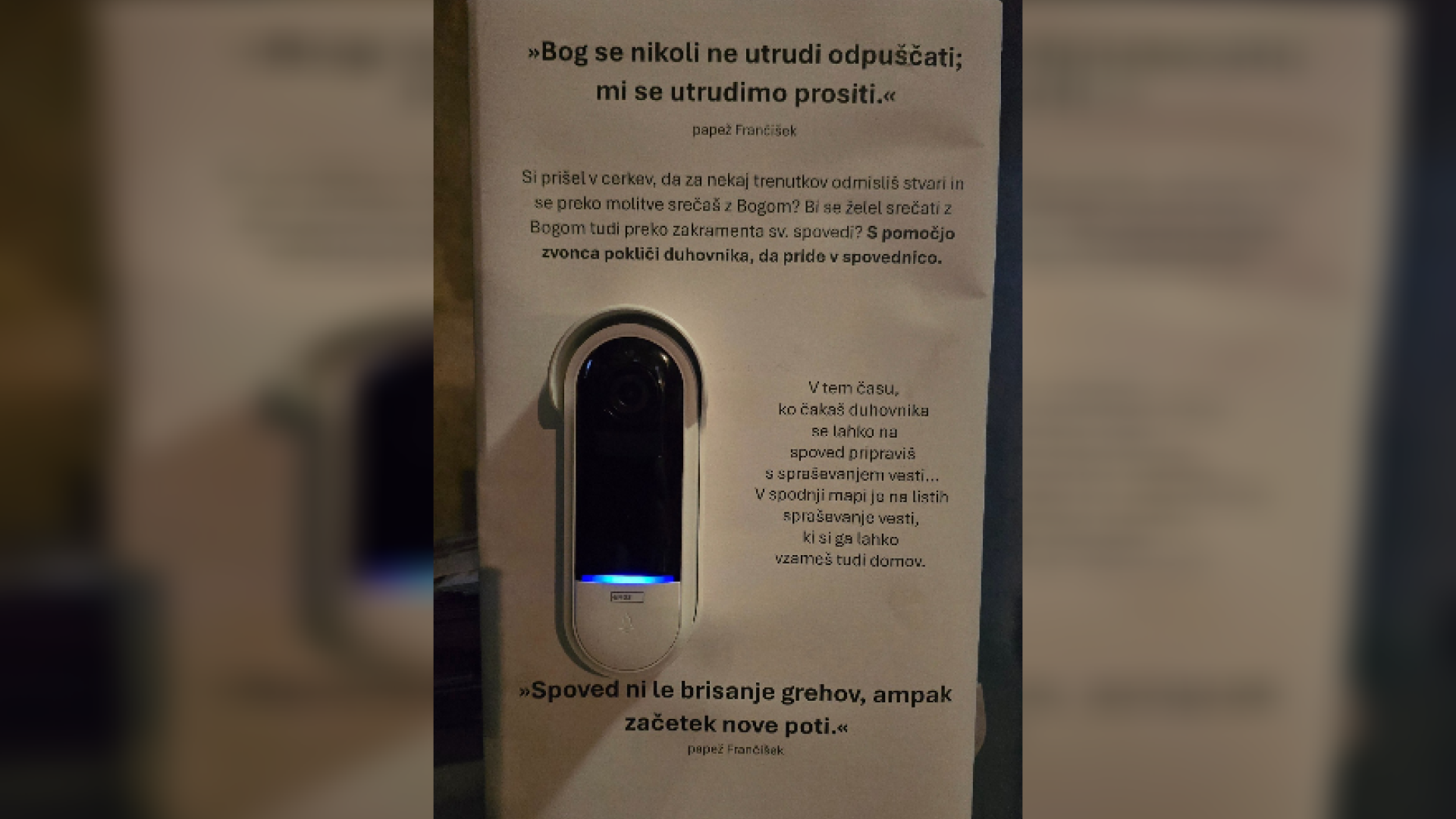 Štajerska cerkev z novostjo: Zvonec, s katerim verniki pokličejo duhovnika k spovedi