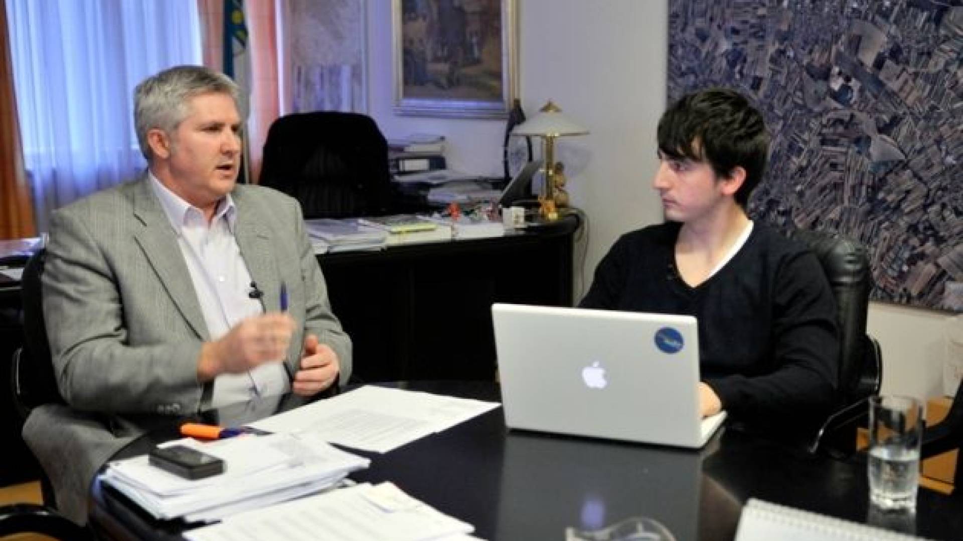 Anton Štihec na snemanju Intervjuja 2.0