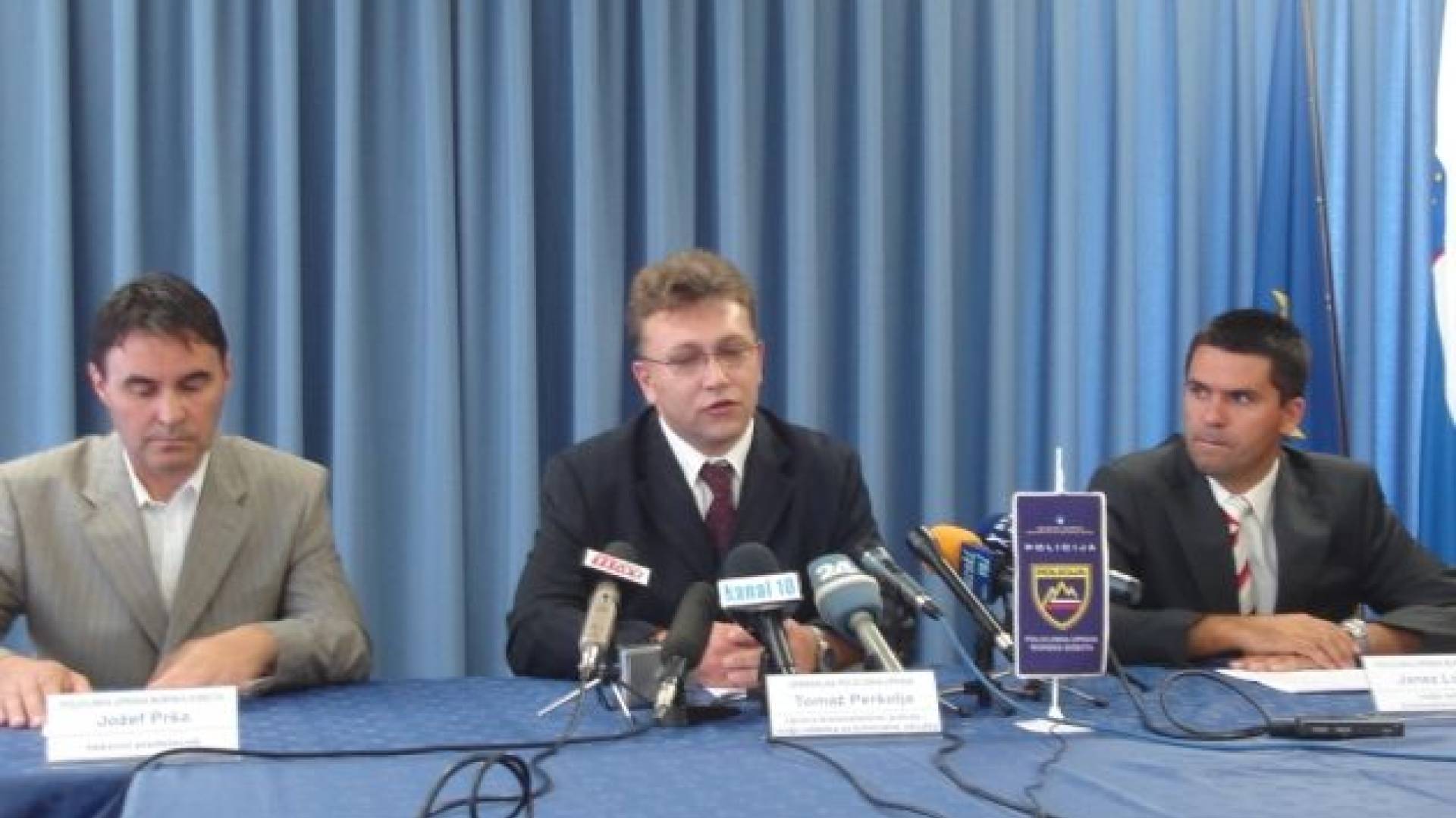 Od leve sedijo: Jožef Prša, Tomaž Peršolja in Janez Lovrec.