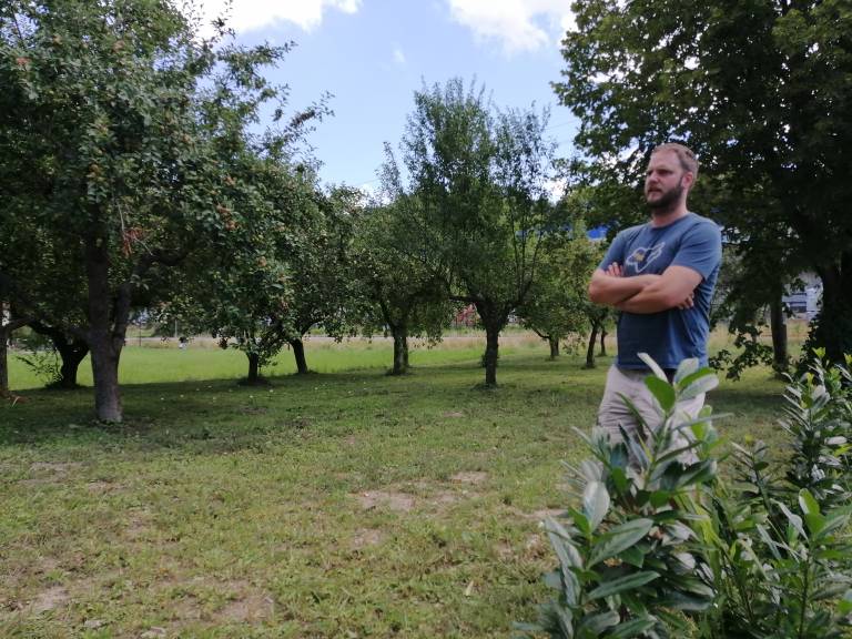 V prihodnosti bo ob robu tega sadovnjaka, ob cesti, stala lesena brunarica, v kateri boste lahko kupili Rooster pivo. 